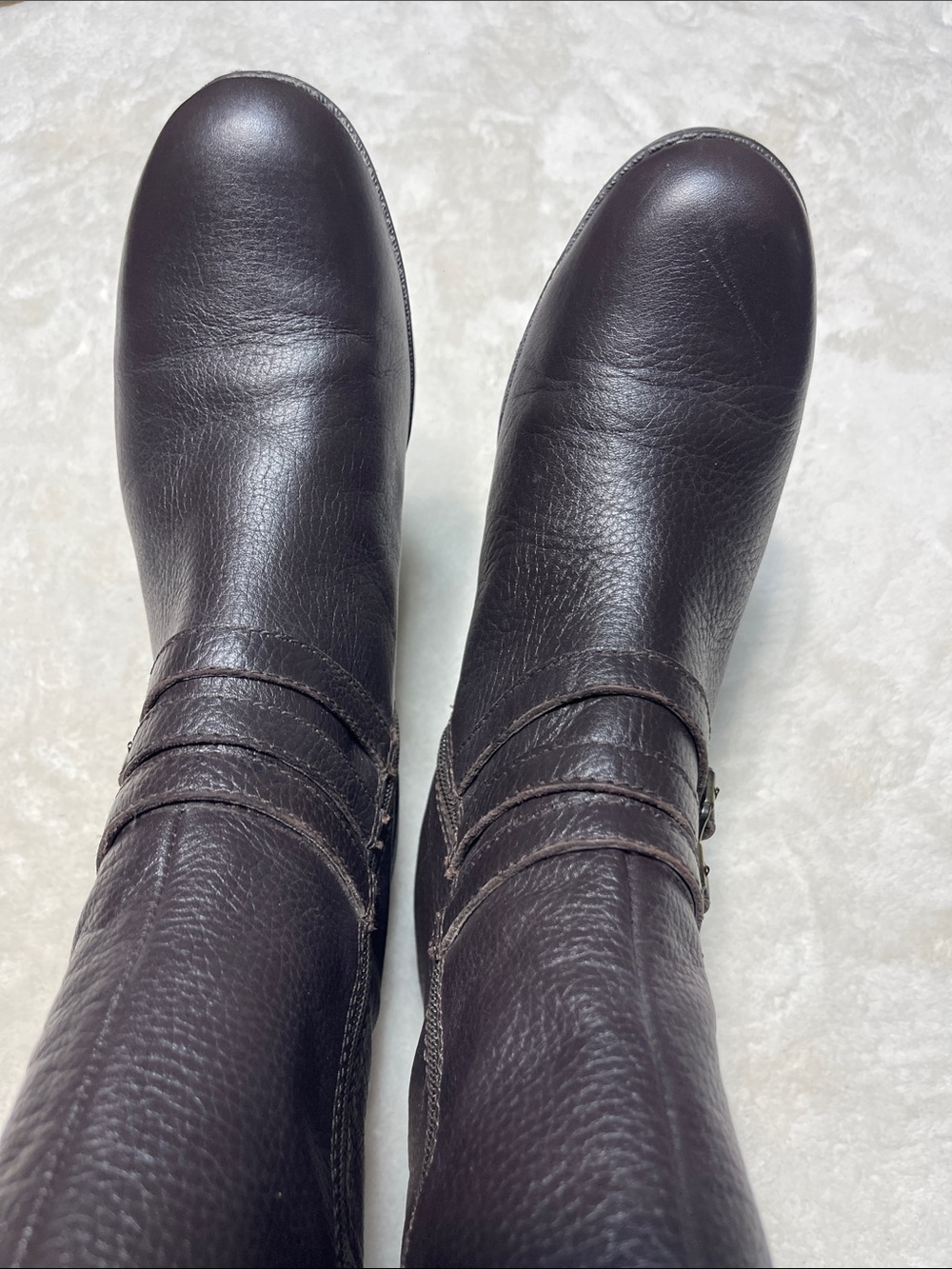 Bandolino Brown Over-the-Knee Leather Boots with Buckle and Side Zipper Size 9.5 - Picture 5 of 8